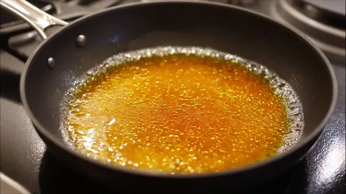 Skillet warming with oil