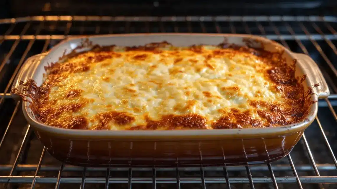 baked pesto chicken hot from oven
