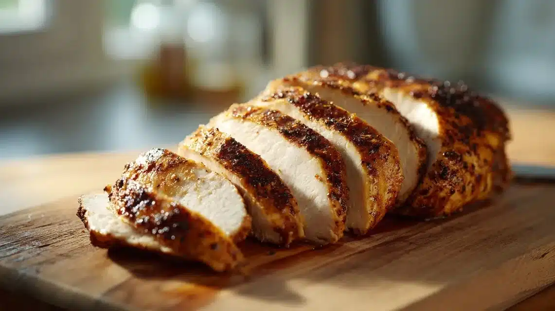 esting smoked chicken breast recipe on cutting board
