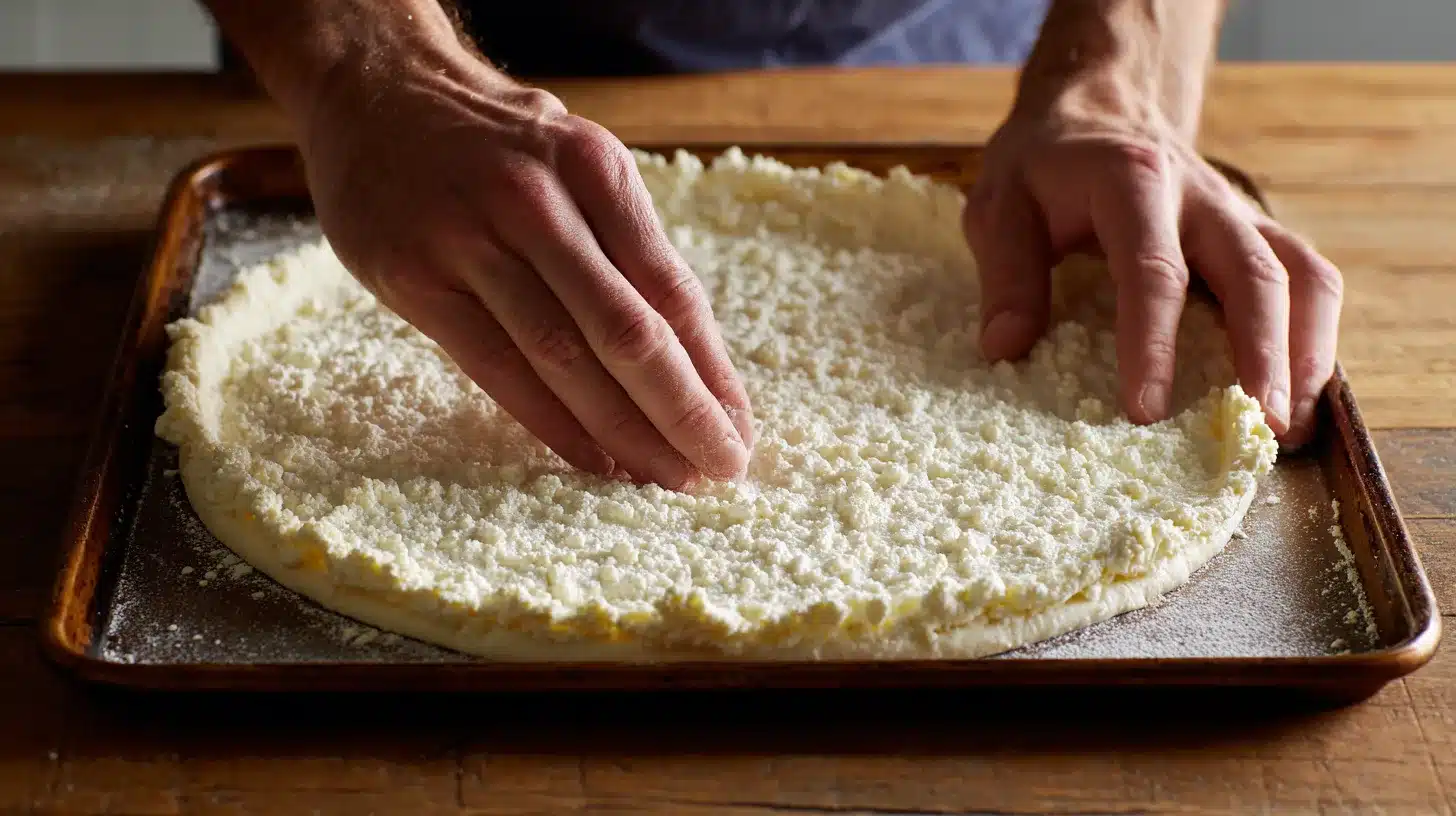 Ricotta base layer for chicken florentine pizza