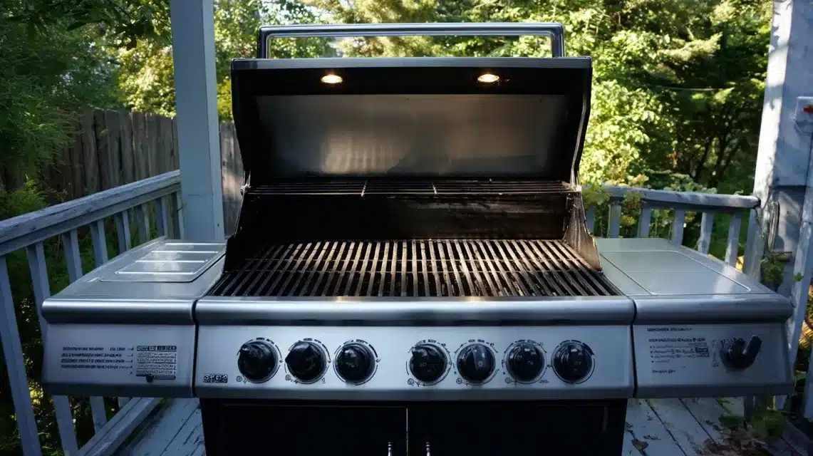 Preheating grill for grilled teriyaki chicken