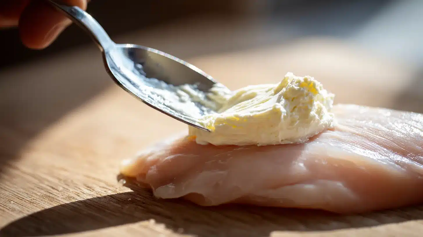 mayo parmesan crusted chicken topping application