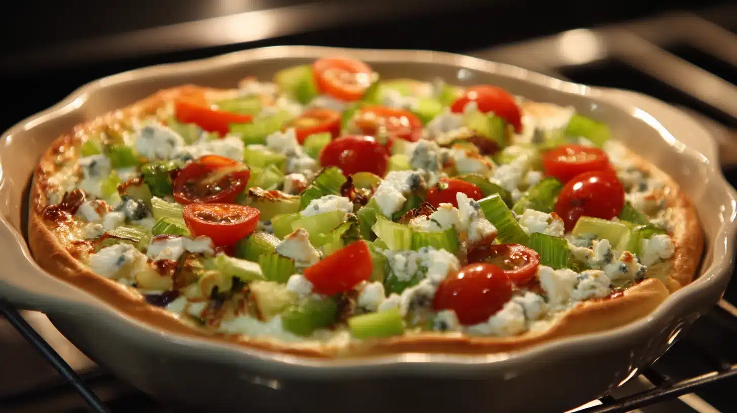Buffalo chicken dip healthy topped with green onions