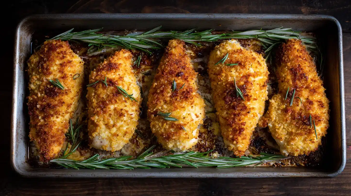 Baking hellmann's parmesan crusted chicken in oven until golden