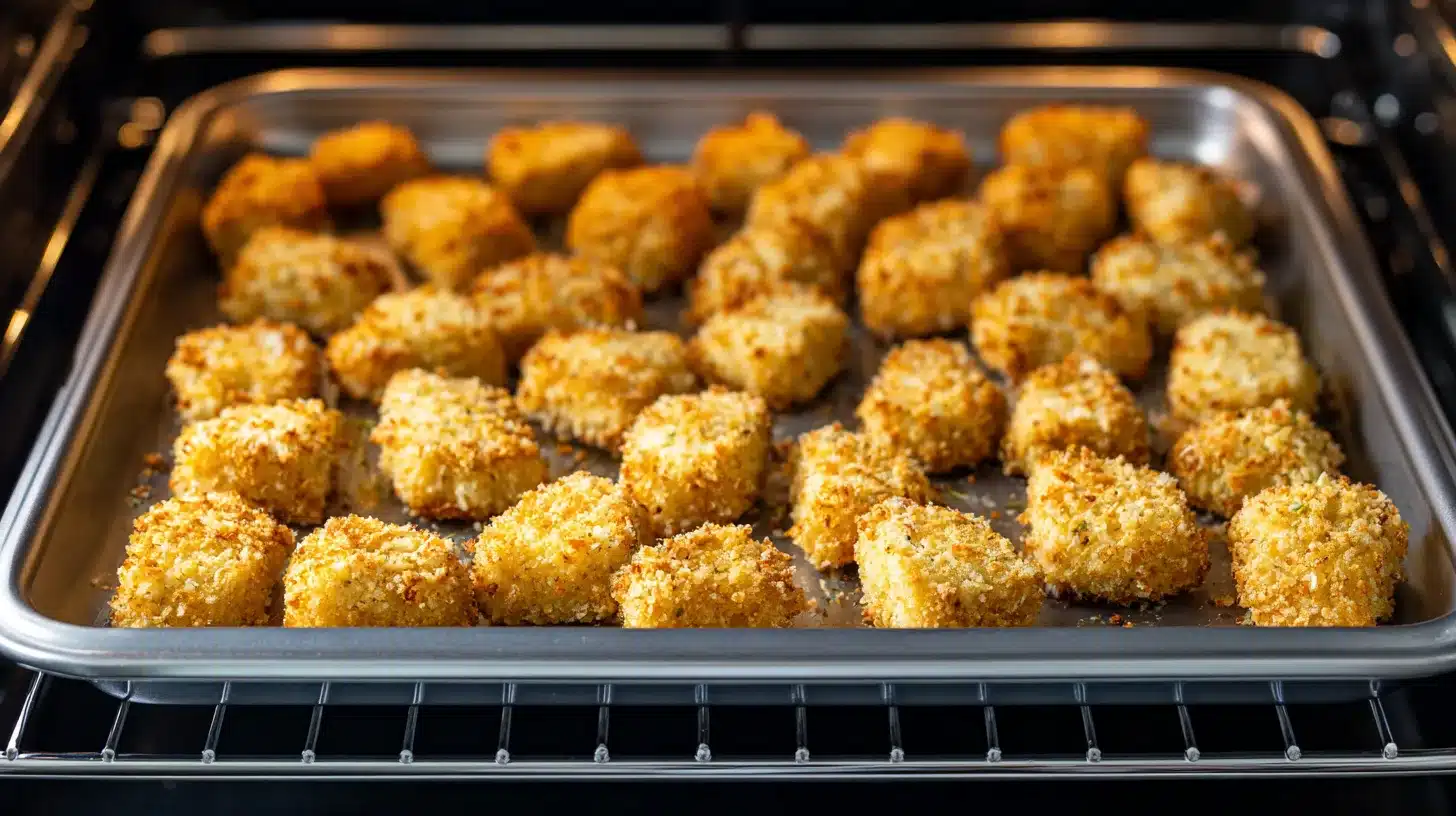 Bang Bang Chicken Bites cooking in air fryer