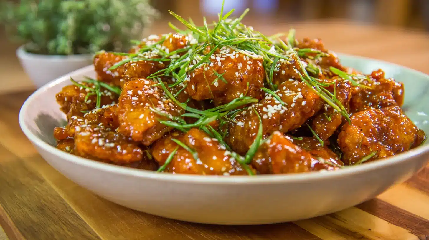 Bang Bang Chicken Bites tossed in sauce
