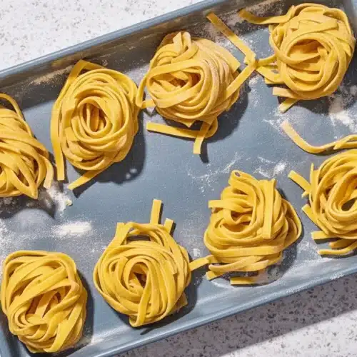 Homemade fresh pasta ingredients and preparation steps for delicious dishes.