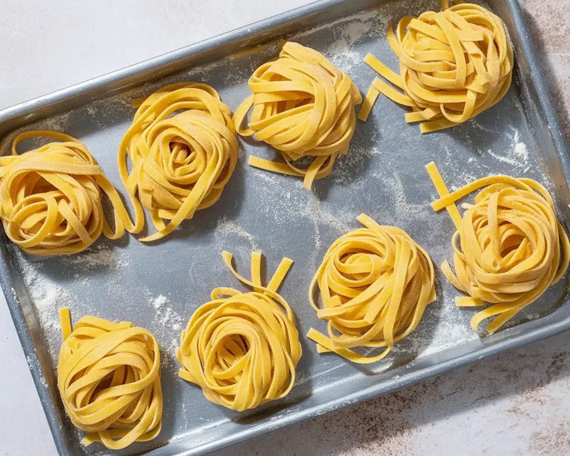 A step-by-step guide on how to make fresh pasta from scratch using basic ingredients.