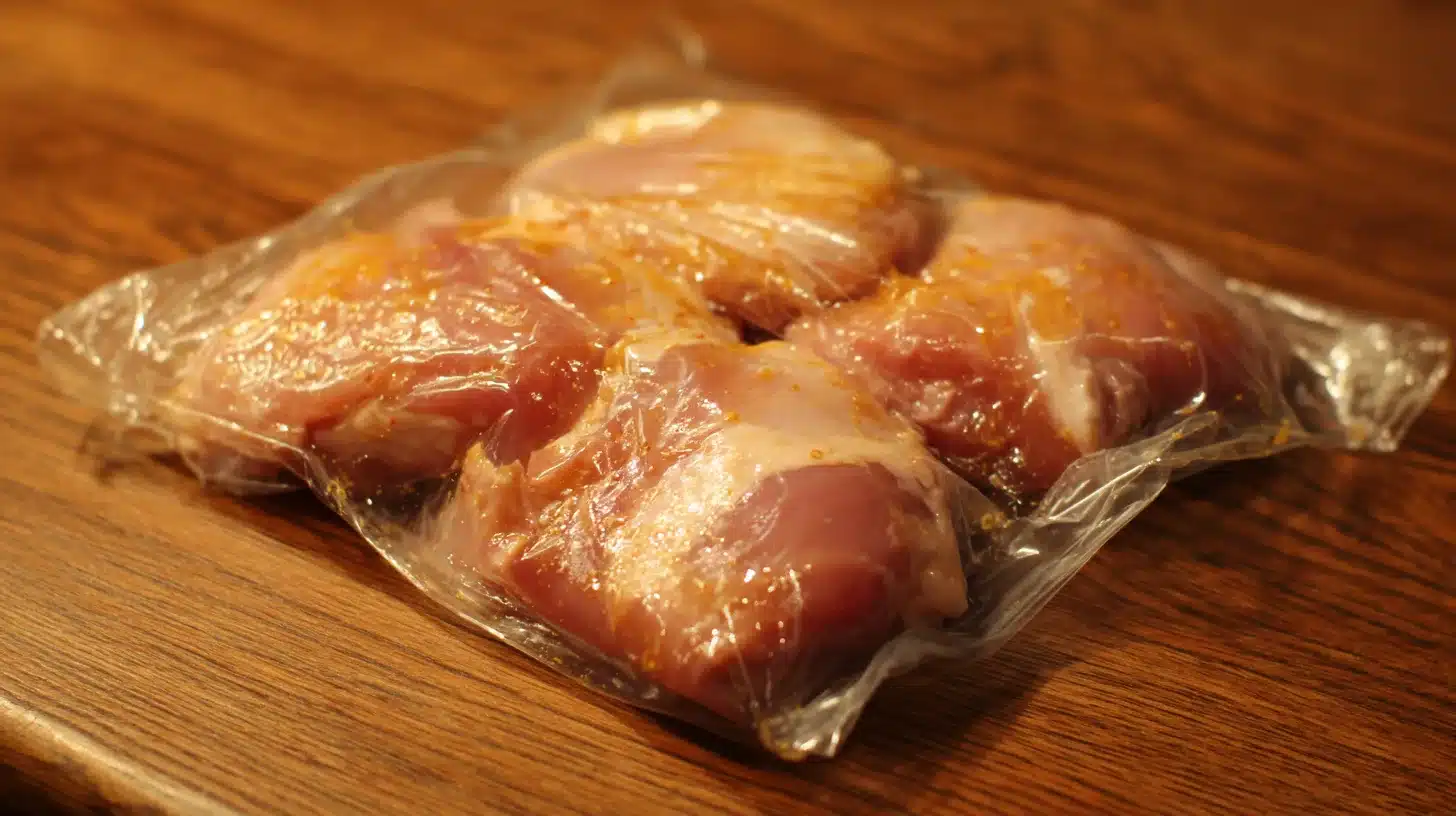 Chicken marinating for grilled chicken teriyaki Panda Express copycat