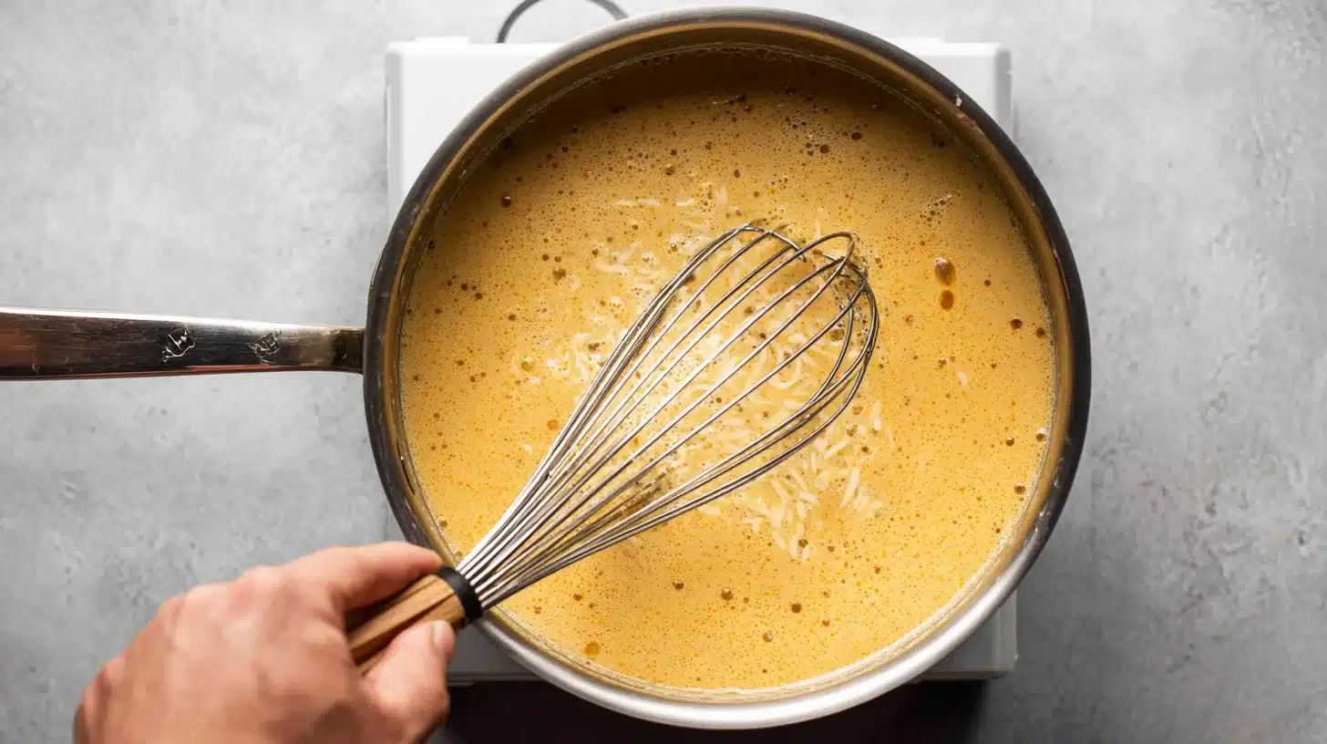 Thickened sauce for Easy Creamy White Chicken Enchiladas