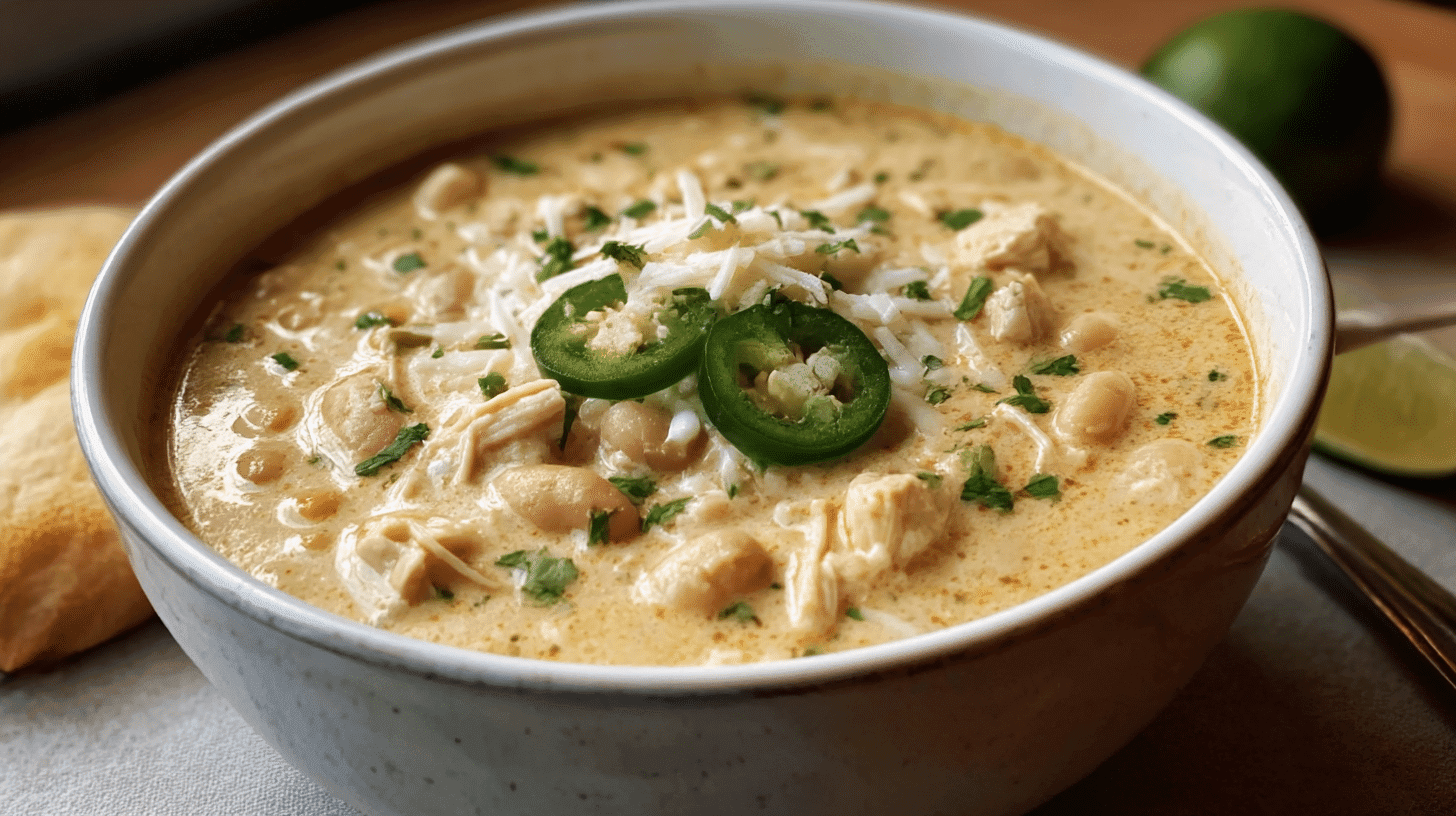 healthy Creamy White Chicken Chili