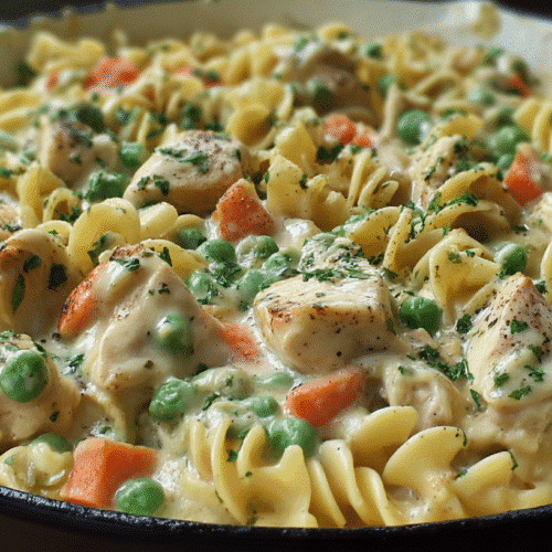 Chicken Pot Pie Pasta Casserole