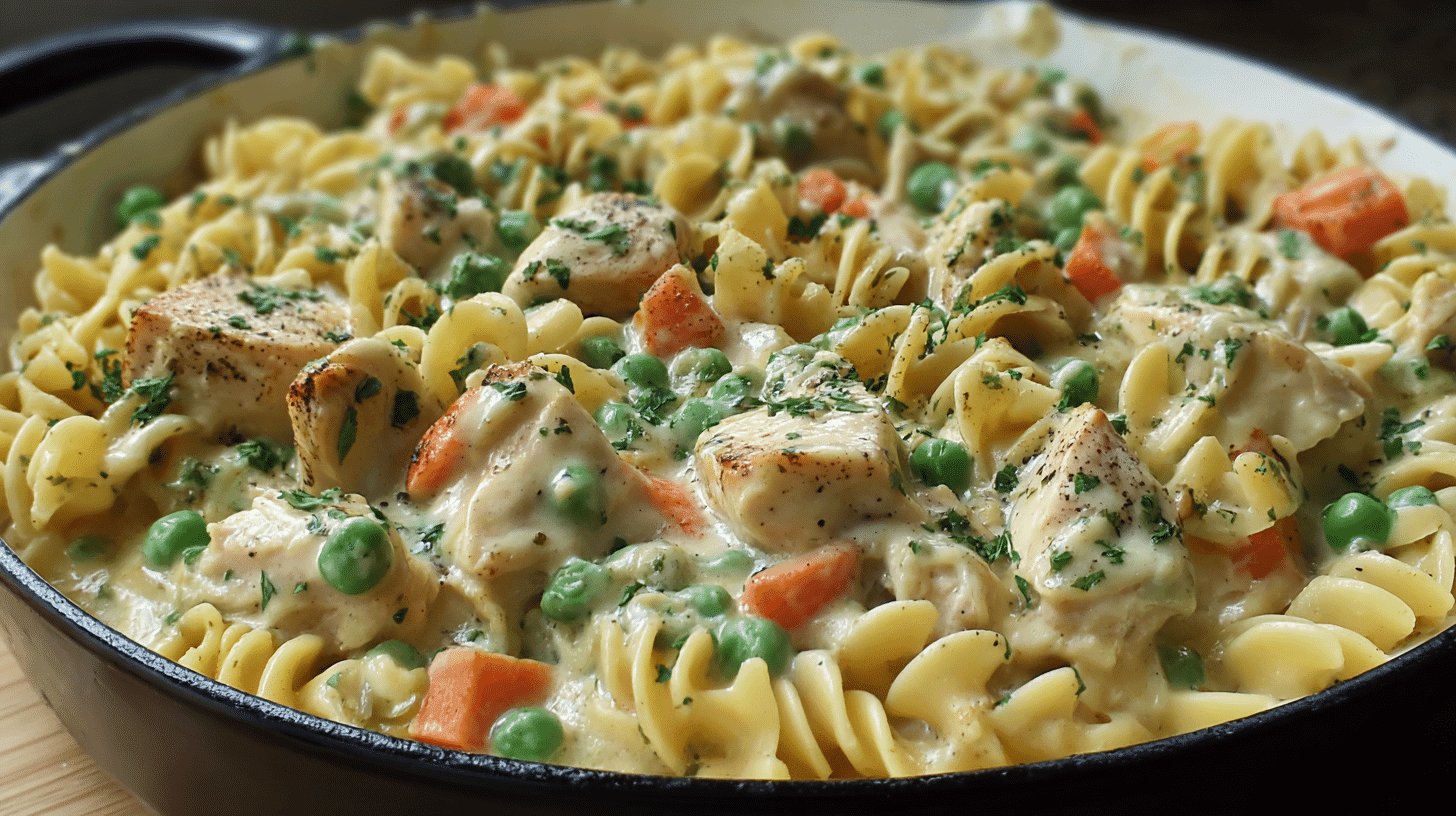 Chicken Pot Pie Pasta Casserole