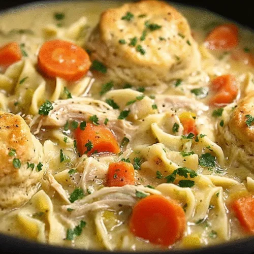 crock pot chicken pot pie with biscuits