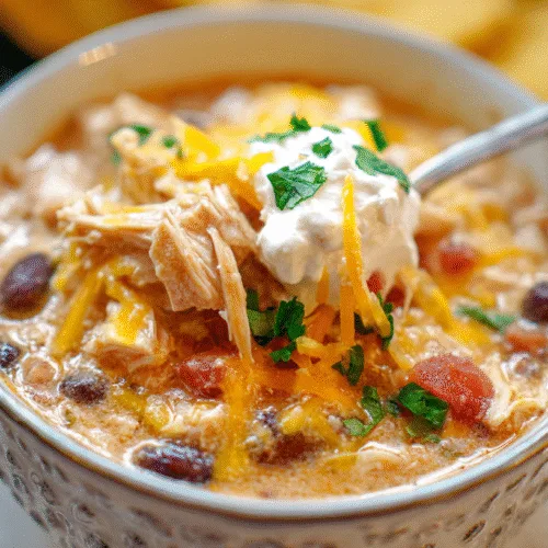 Crockpot Cream Cheese Chicken Chili