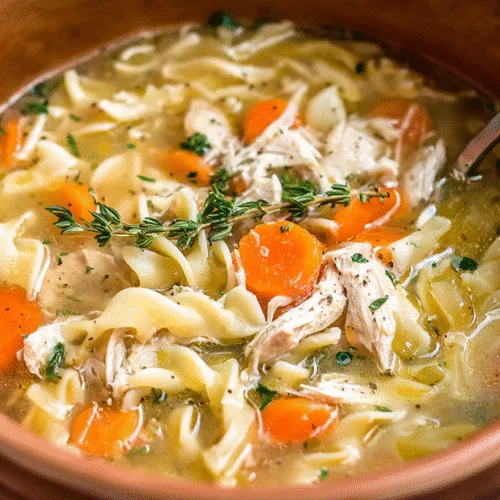 chicken noodle soup with egg noodles