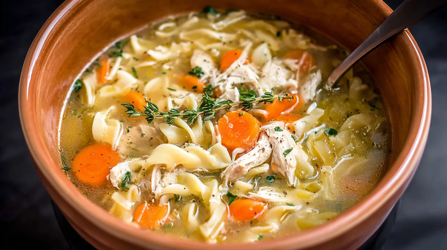 chicken noodle soup with egg noodles