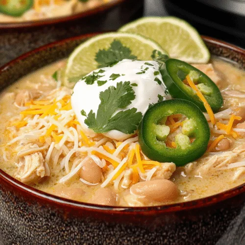 white chicken chili with cream cheese crockpot recipe