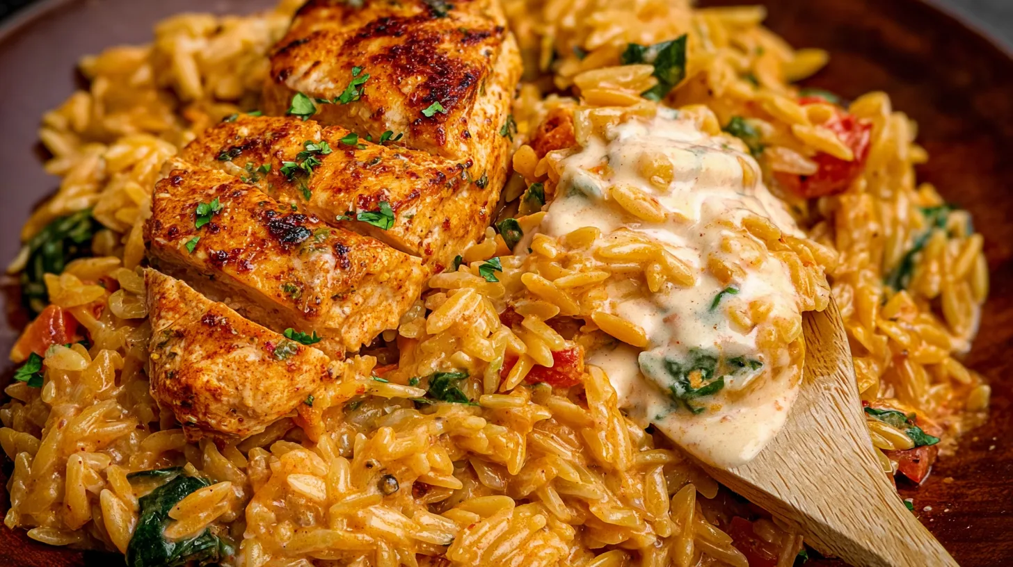 Spicy Cajun Chicken with Creamy Orzo