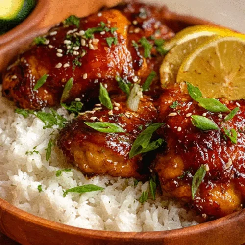 Sticky Honey Garlic Chicken Thighs