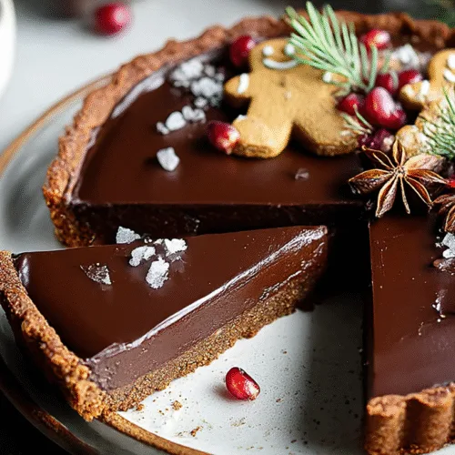 Vegan Gingerbread Chocolate Tart