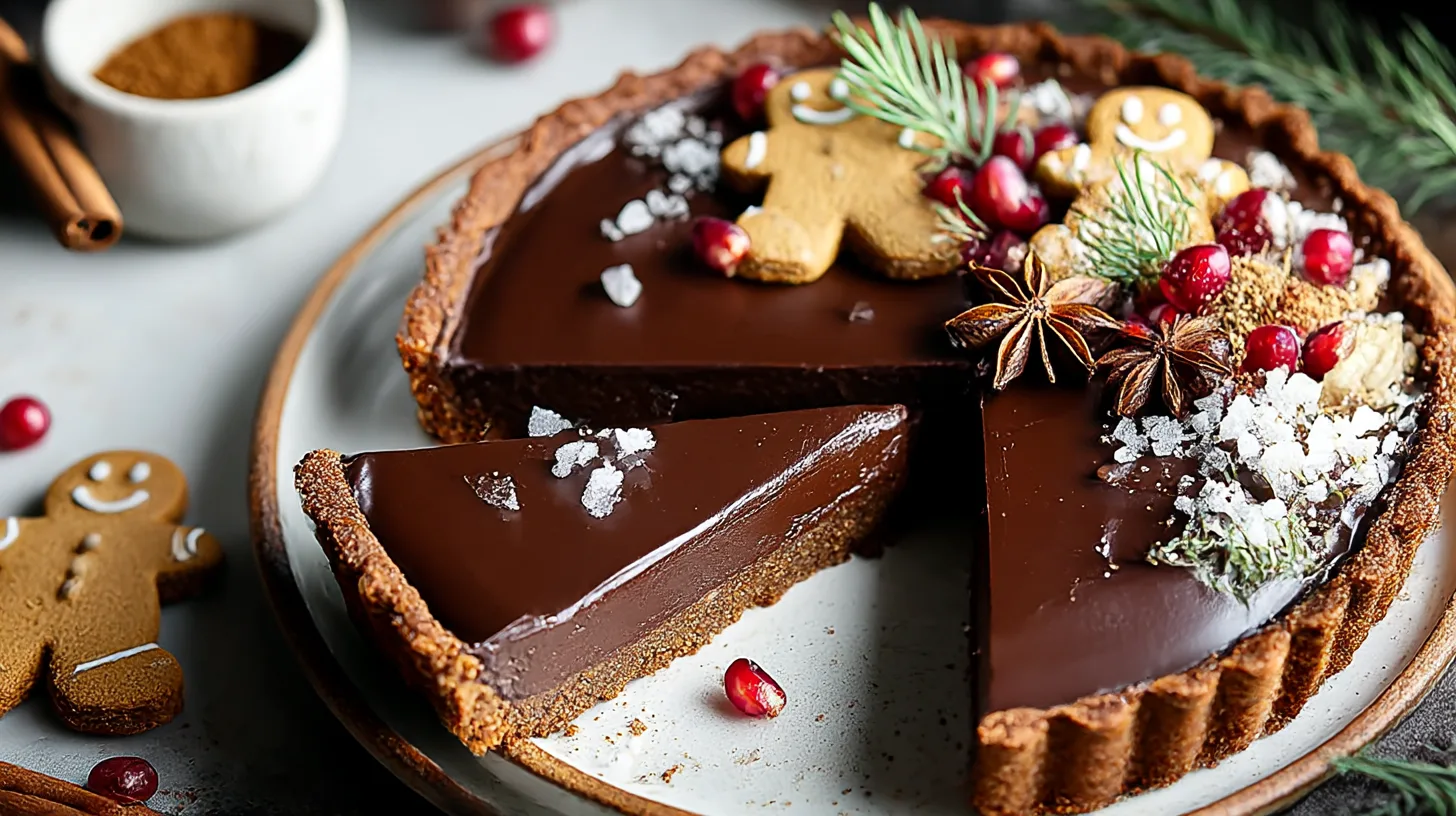 Vegan Gingerbread Chocolate Tart
