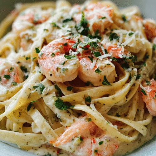 Garlic Butter White Wine Shrimp Linguine
