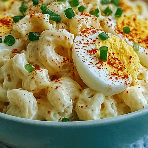 Creamy Deviled Egg Macaroni Salad