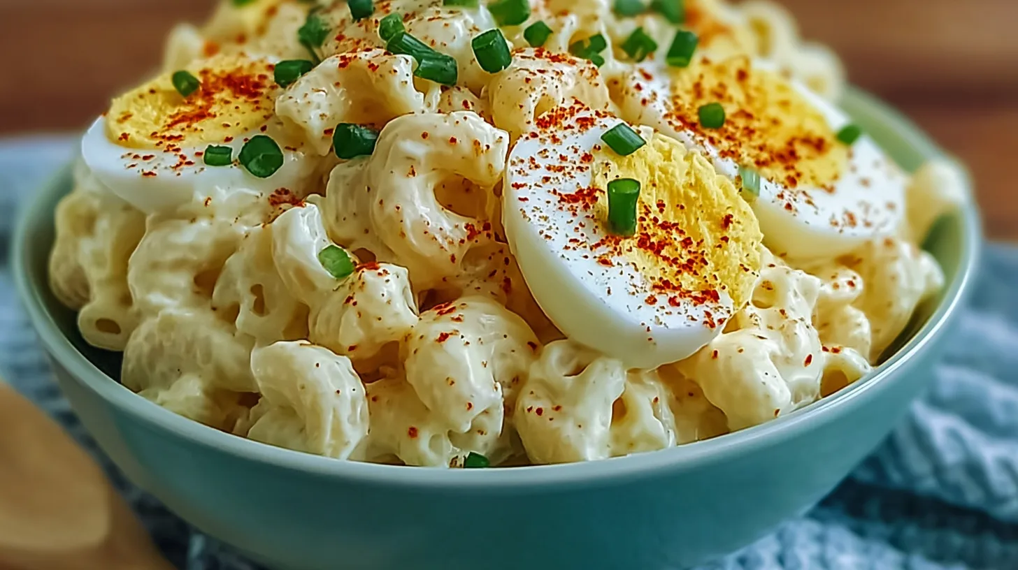 Creamy Deviled Egg Macaroni Salad